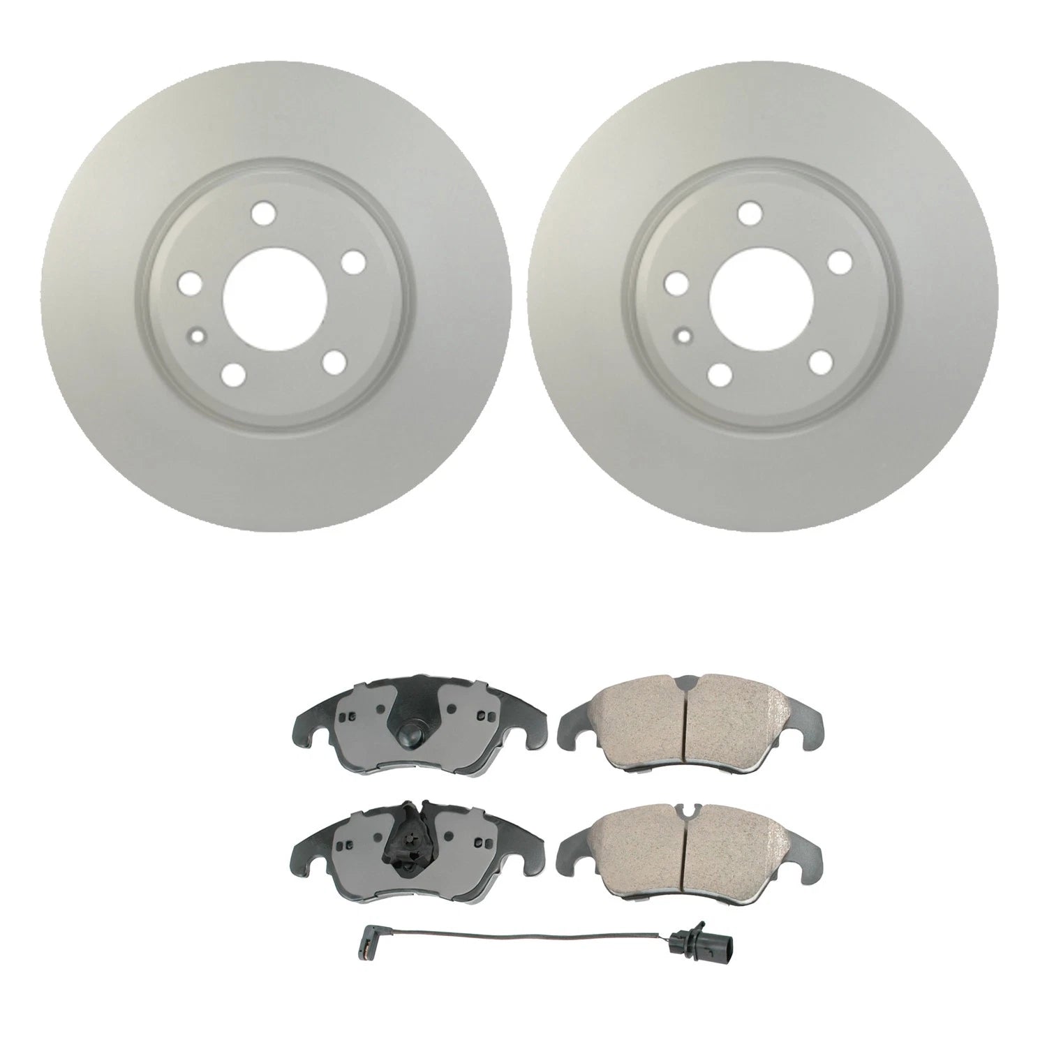 Front Rotors & Akebono EURO Ceramic Brake Pads Kit for Audi A4 A5 Q5 (2009–2016)