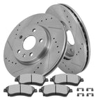 Front Brake Drilled & Slotted Rotors & Ceramic Pads for Chevrolet Cruze (2016–2016)