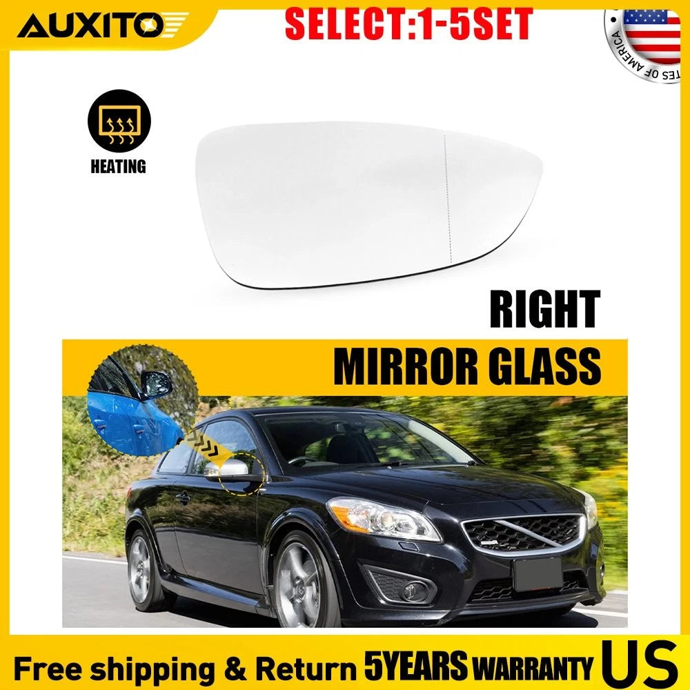 Passenger Side Heated Mirror Glass RH for Volkswagen CC Eos Passat (2009–2017)