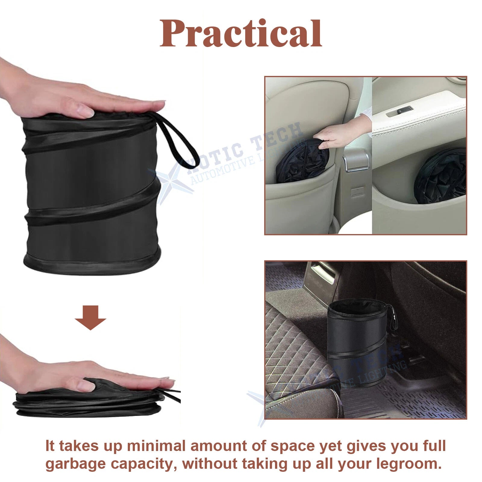 Universal Collapsible Pop-Up Waterproof Car Trash Can Bag (-)