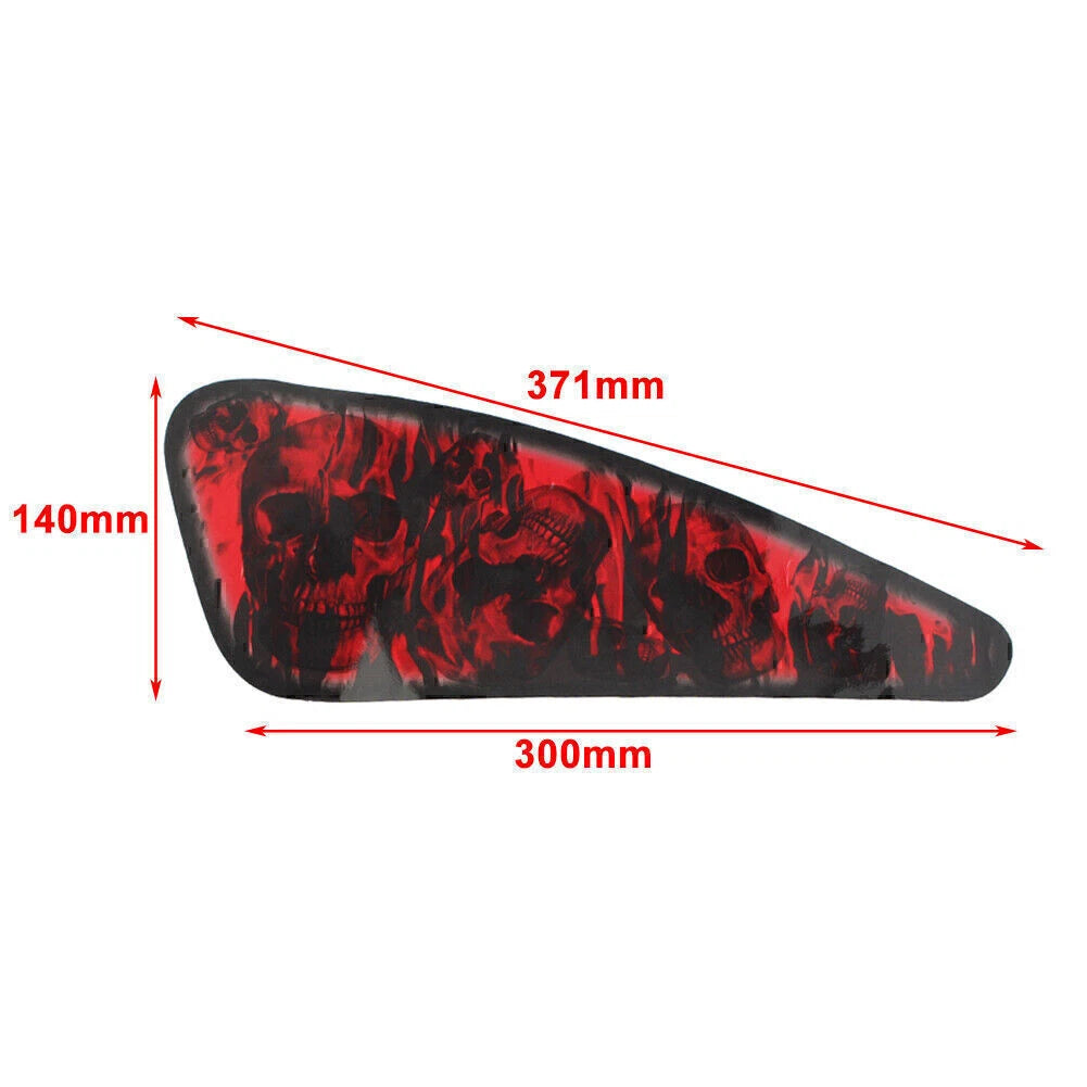 2Pcs Skull 3D Decals Fuel Gas Tank Stickers for Harley XL883 1200