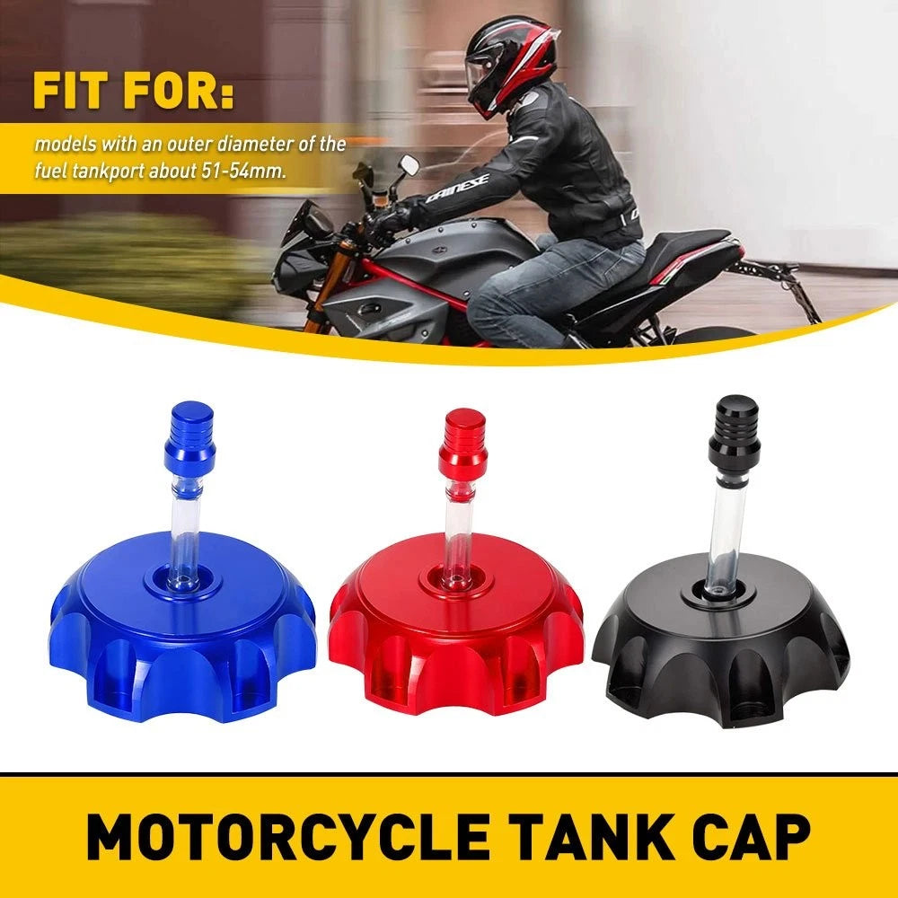 Fuel Cap Tank Gas Vent Air Breather Valve for Motorcycle (Red/Blue/Black)