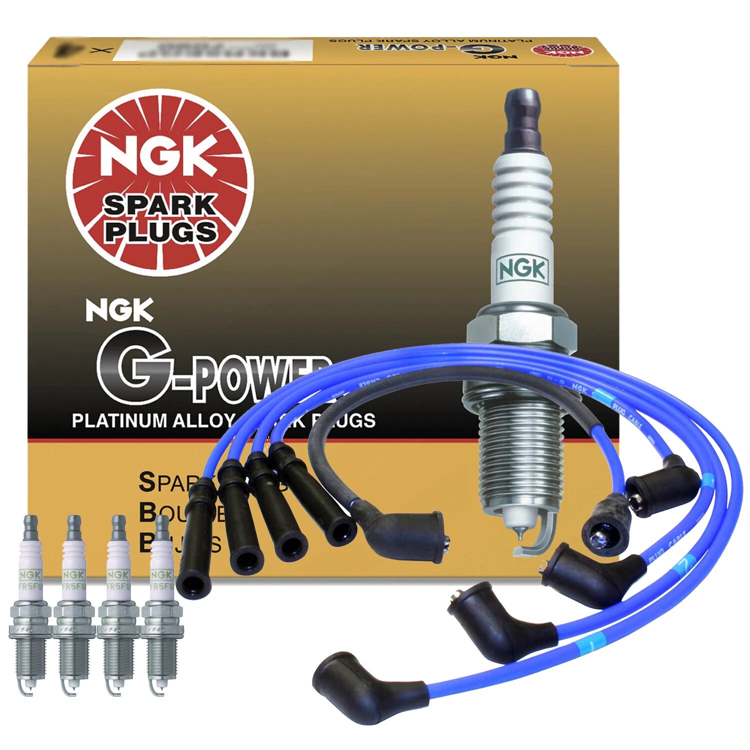 Set of 4 NGK G-Power Platinum Spark Plugs for Ford Mazda MX-6 (1992–1997)