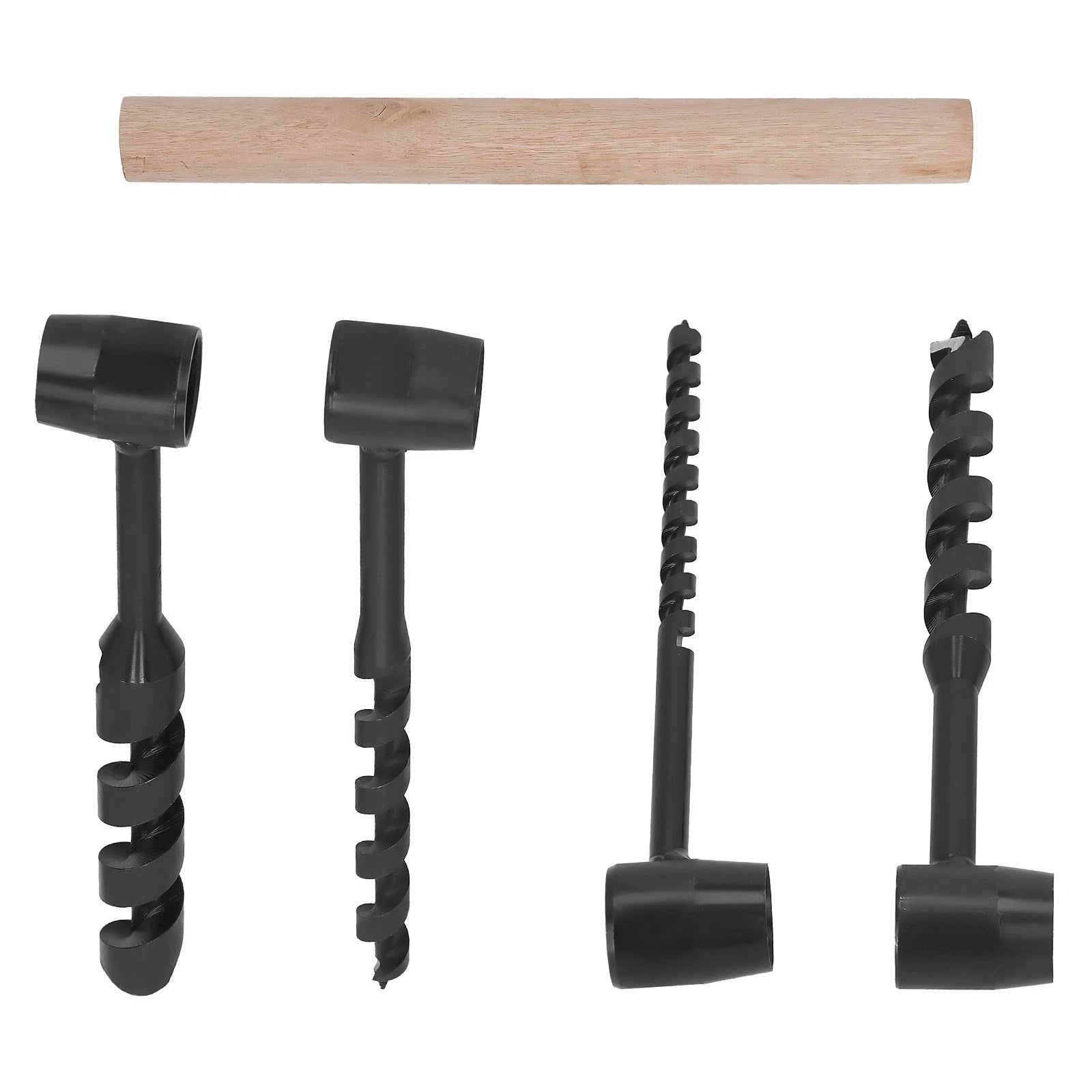 Set of 4 Hand Auger Wood Drill Bits for DIY Projects