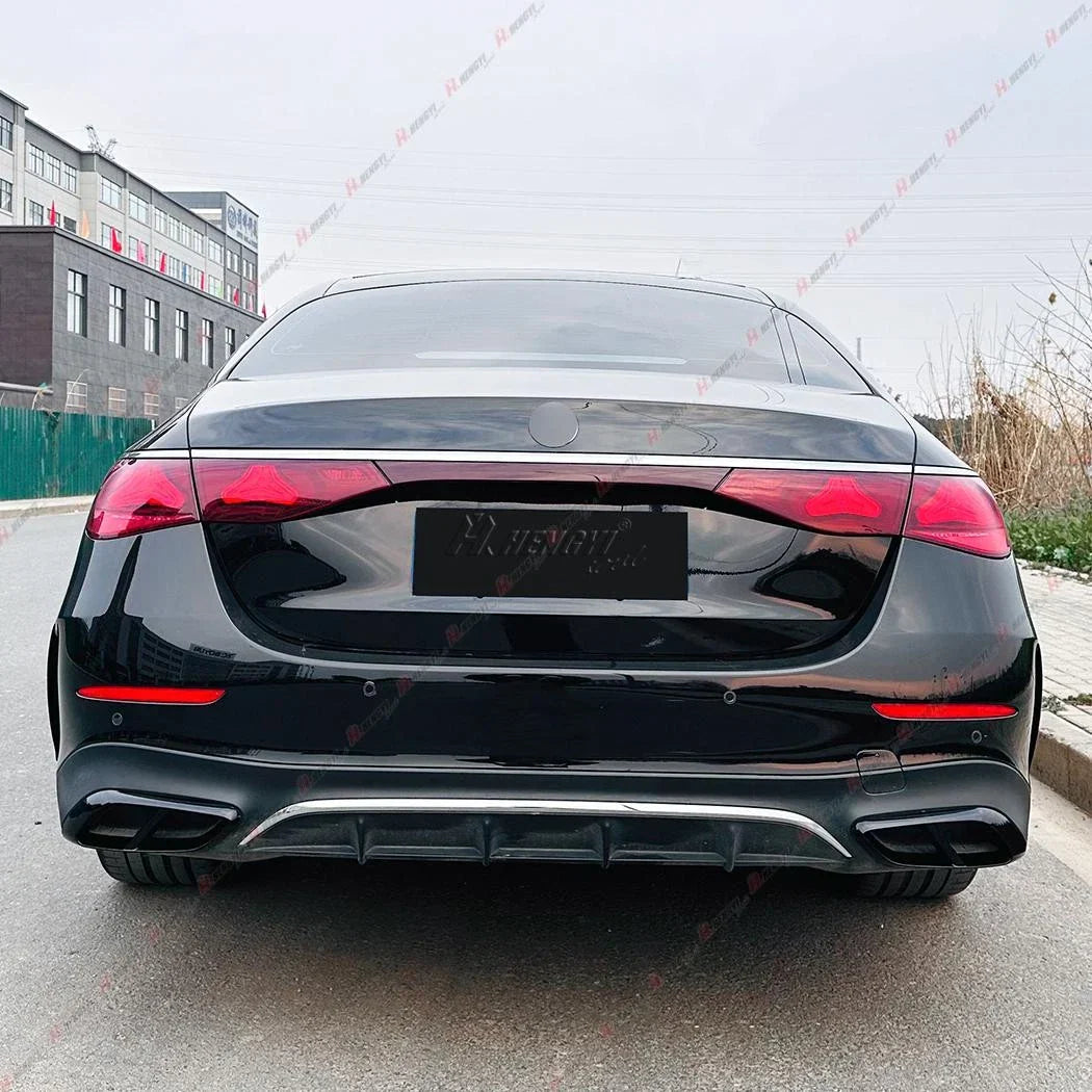 Gloss Black Rear Exhaust Tip Cover for Mercedes E-Class AMG-Line Sedan