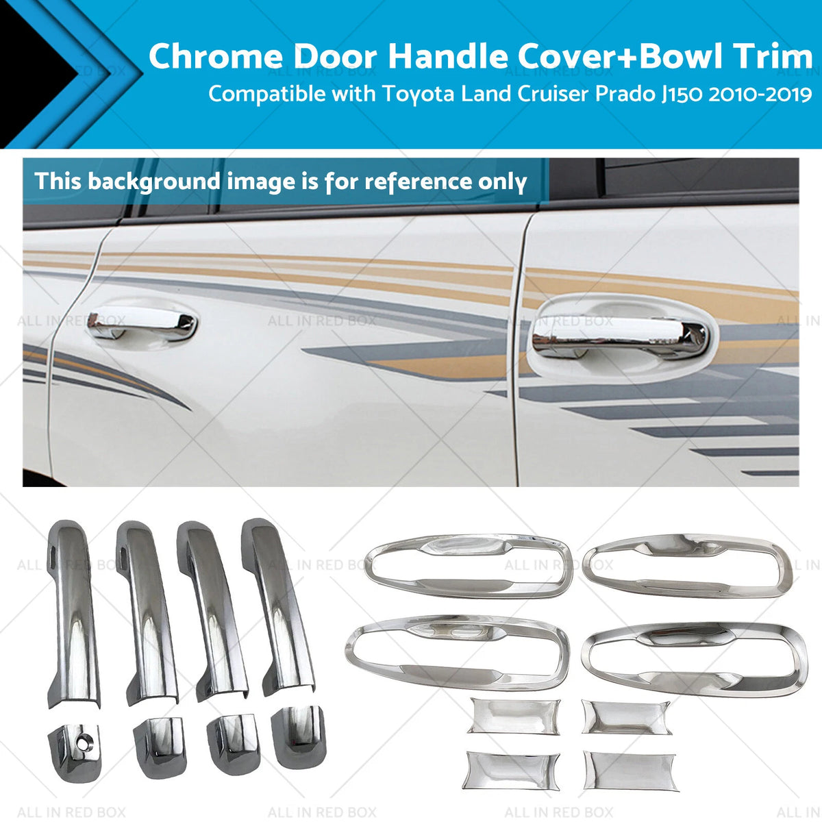 Door Handle Cover Bowl Trim for Toyota Land Cruiser Prado (2010–2019)