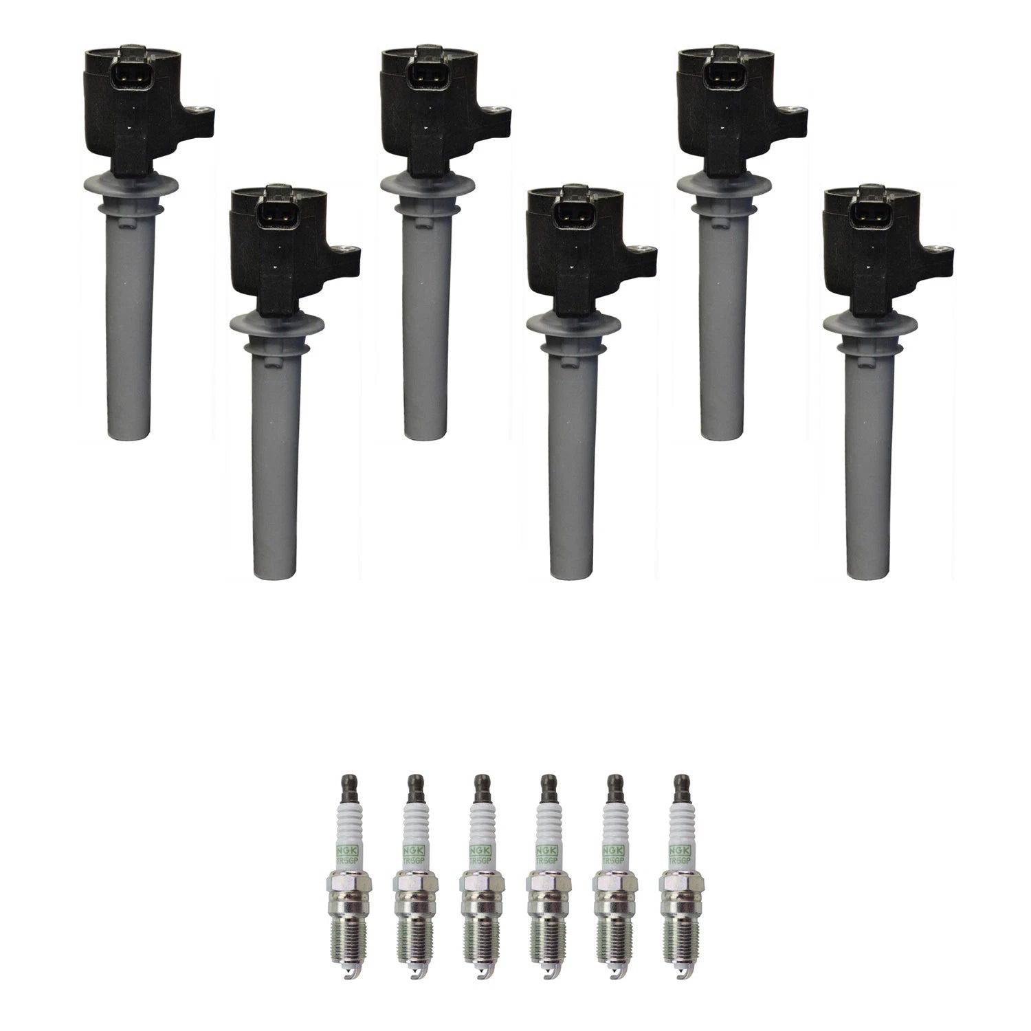 Set of 6 Ignition Coils & NGK Platinum Spark Plugs for Mazda 6 Tribute (2001–2008)