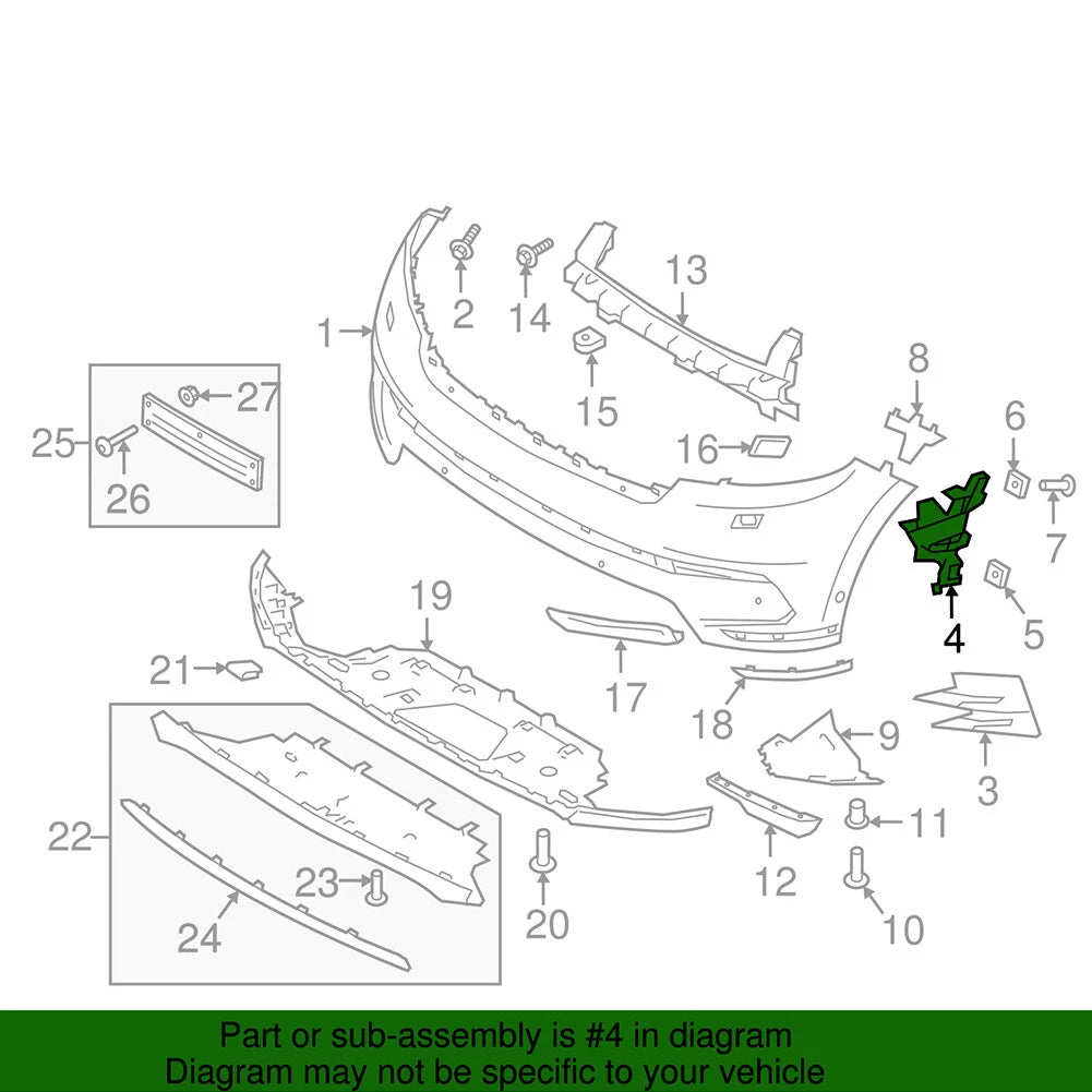 Bumper Mounting Bracket for Land Rover Range Rover Velar (2018–2021) LR094996