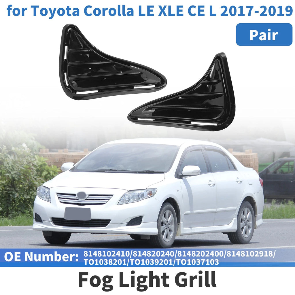 Set of 2 Front Bumper Fog Light Covers 8148102410 for Toyota Corolla 