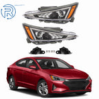 Projector Headlamps Set of 2 for Hyundai Elantra (2019–2020) Halogen
