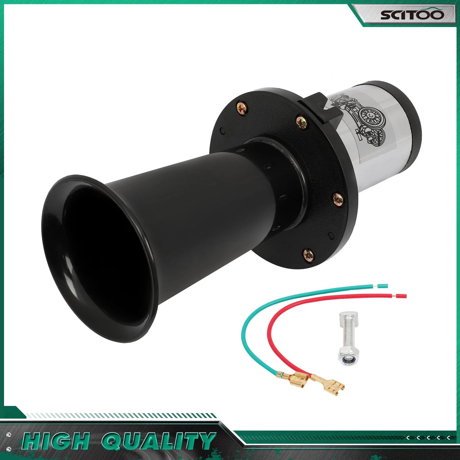 12V Antique Vintage Classic Air Horn for Car SUV Boat (Ooga Sound)