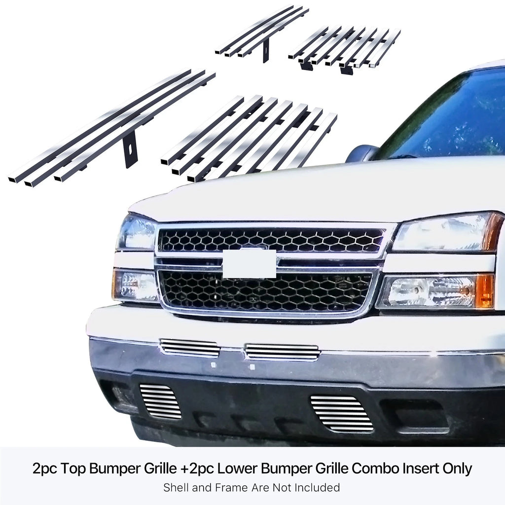 Billet Grille Insert Combo for Chevy Silverado 1500 (2003-2007 Classic)