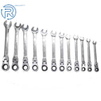 Set of 12 Metric Flexible Head Ratcheting Wrenches for Various Models