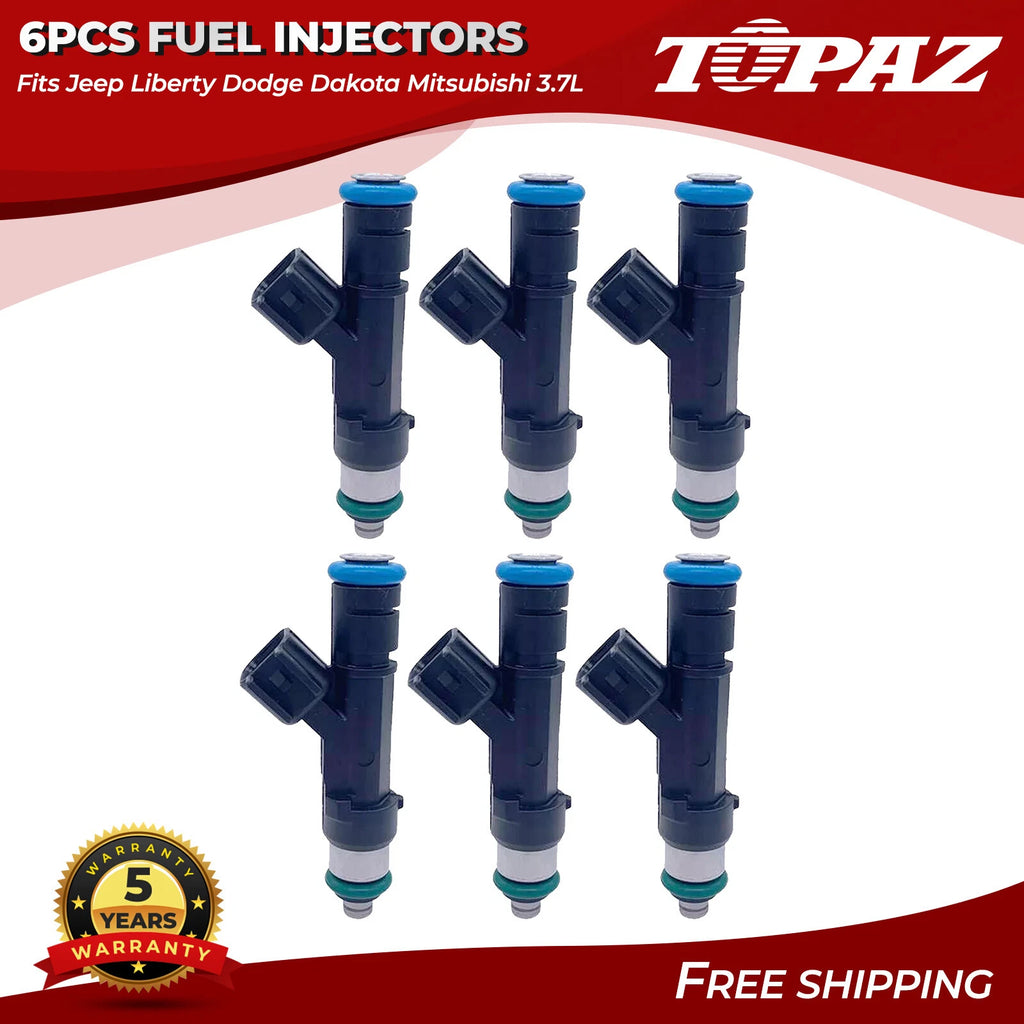 Set of 6 Fuel Injectors for Jeep Liberty Dodge Dakota (2002–2007)