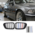 Gloss Black Dual Line M Style Grille for BMW 3 E46 M3 Coupe (1998–2002)