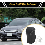 1 Pc Gear Shift Knob Cover for Honda Accord (2008–2012) Black Gray Faux Leather