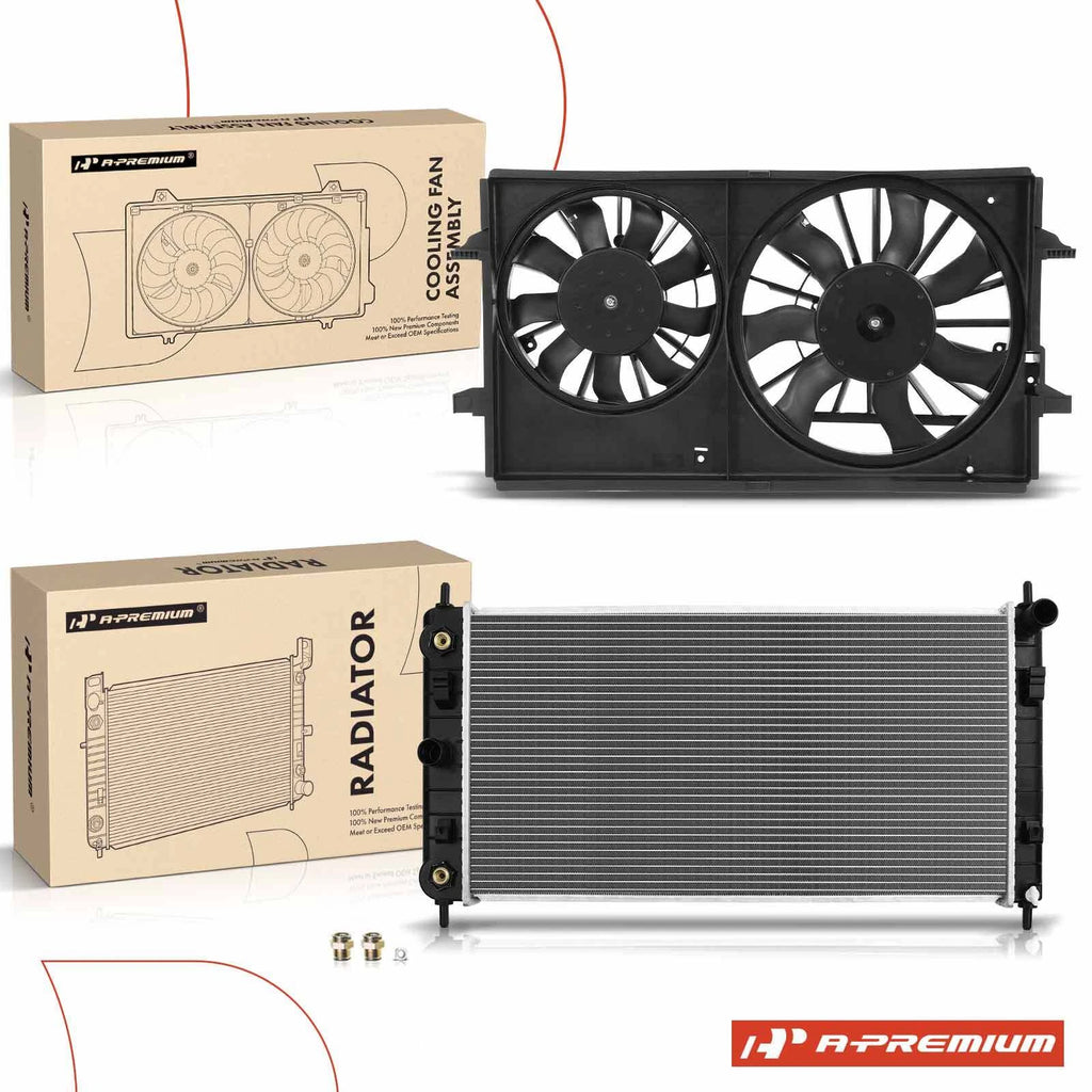 2Pcs Radiator & Cooling Fan Assembly for Chevrolet Malibu (2008–2012)