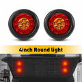 2X 4 Inch Round Red Amber 16LED Truck Brake Tail Light for Trailer