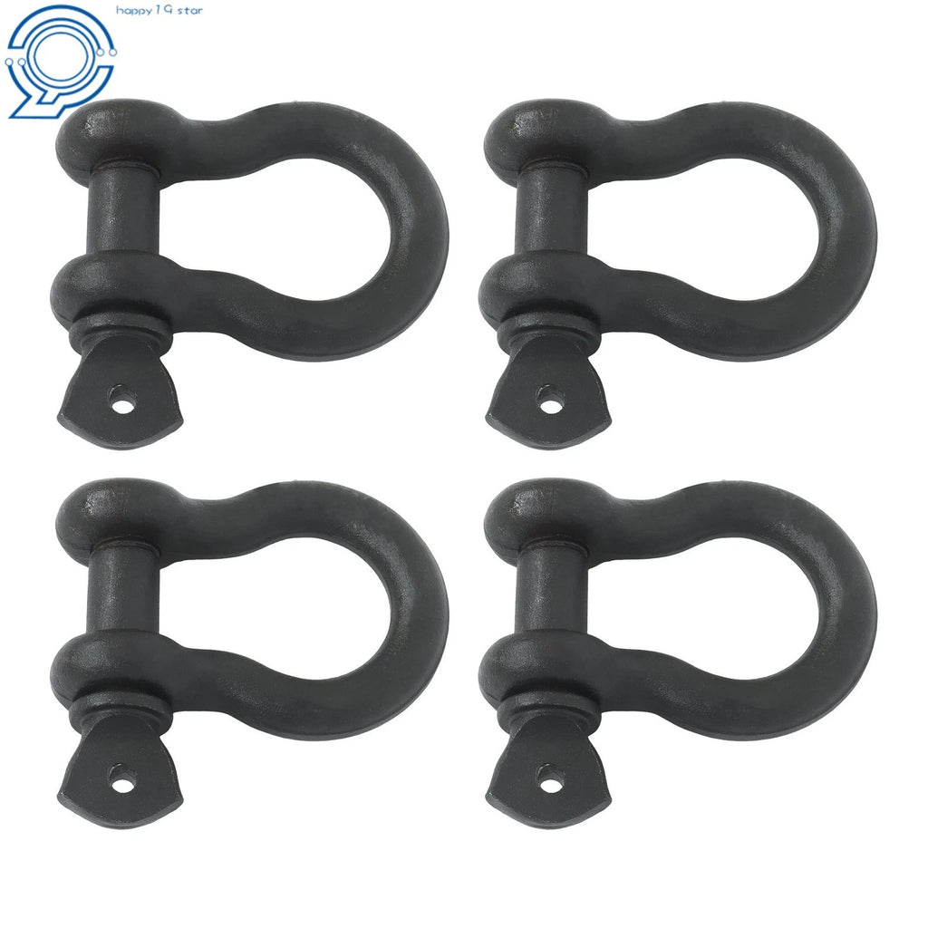 Set of 4 Bow-Shaped D Ring Shackles 3/4" Screw Pin 4.75 Ton