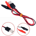 Power Supply Test Cable with USB Connector & Alligator Clips 60CM