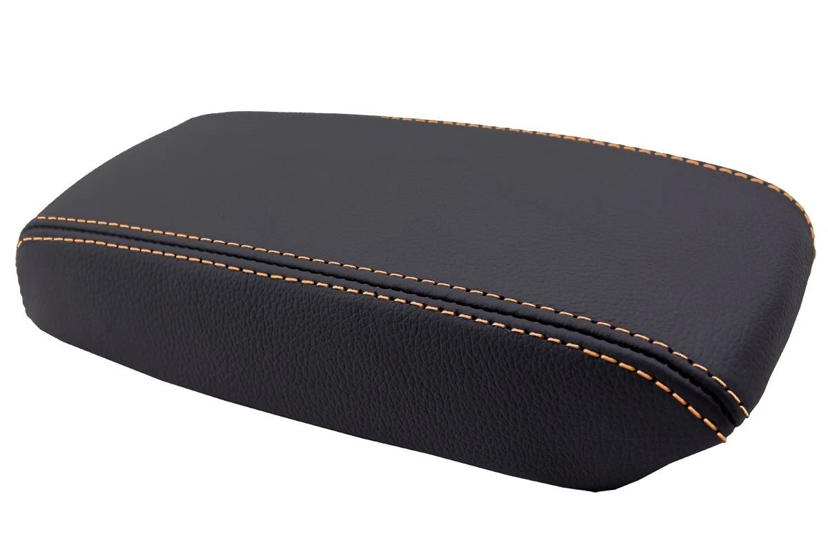 Leather Console Lid Armrest Cover for Acura Integra (1994–2001) Orange Stitch