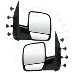 2PC Black Manual Folding Side View Mirrors for E-150 E-250 E-350 (1992–2014)