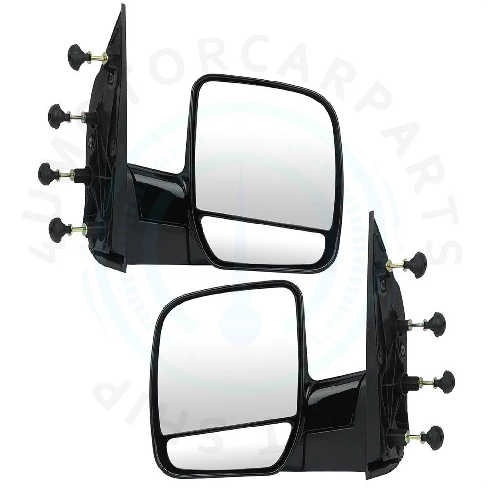 2PC Black Manual Folding Side View Mirrors for E-150 E-250 E-350 (1992–2014)