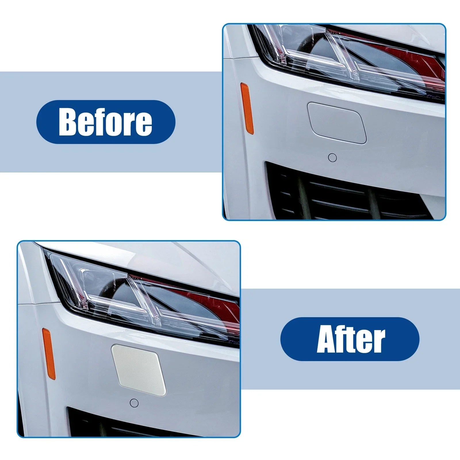 Right Front Headlight Washer Nozzle Cover for BMW Silver Tone