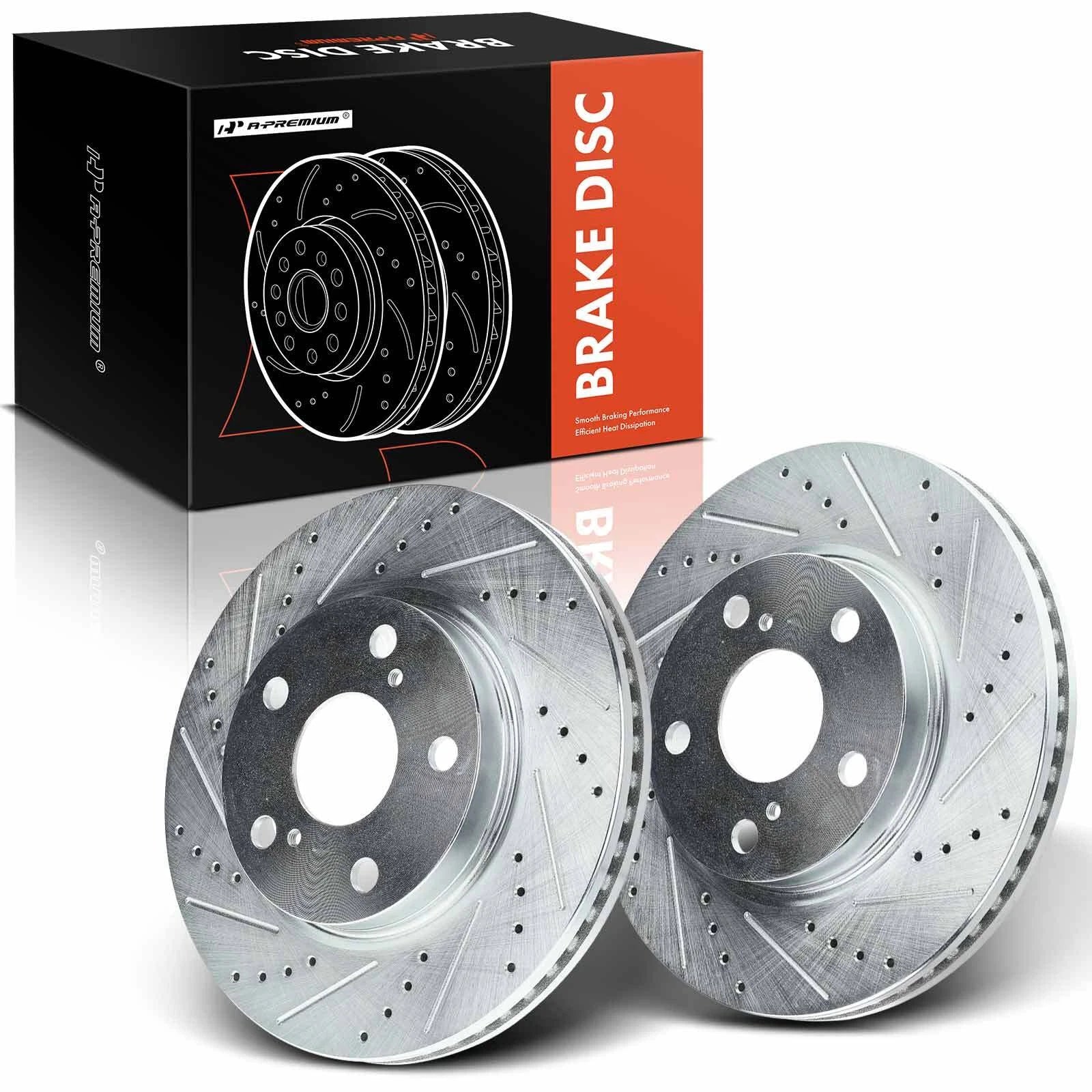 Front Drilled Brake Rotor for Toyota RAV4, Prius V, Lexus xB (2016-2018)
