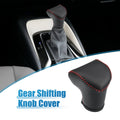 Gear Shifting Knob Cover for Kia Soul (2020–2023) Black Faux Leather Red Line
