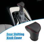 Gear Shifting Knob Cover for Kia Soul (2020–2023) Black Faux Leather Red Line