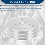 3 SWP Triple-Groove Short Water Pump Crank Pulley for Chevy SBC 265 (1968–1986)