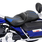 Black Blue Driver Passenger Seat for Harley Touring Electra Glide (1997–2007)