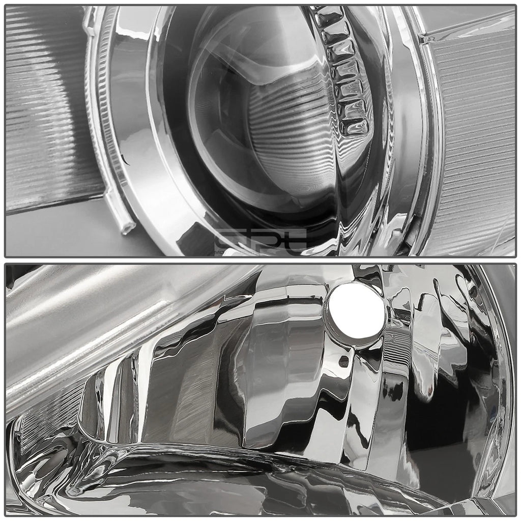 Pair of Chrome Amber Signal Projector Headlights for Mazda 3 (2014–2016)