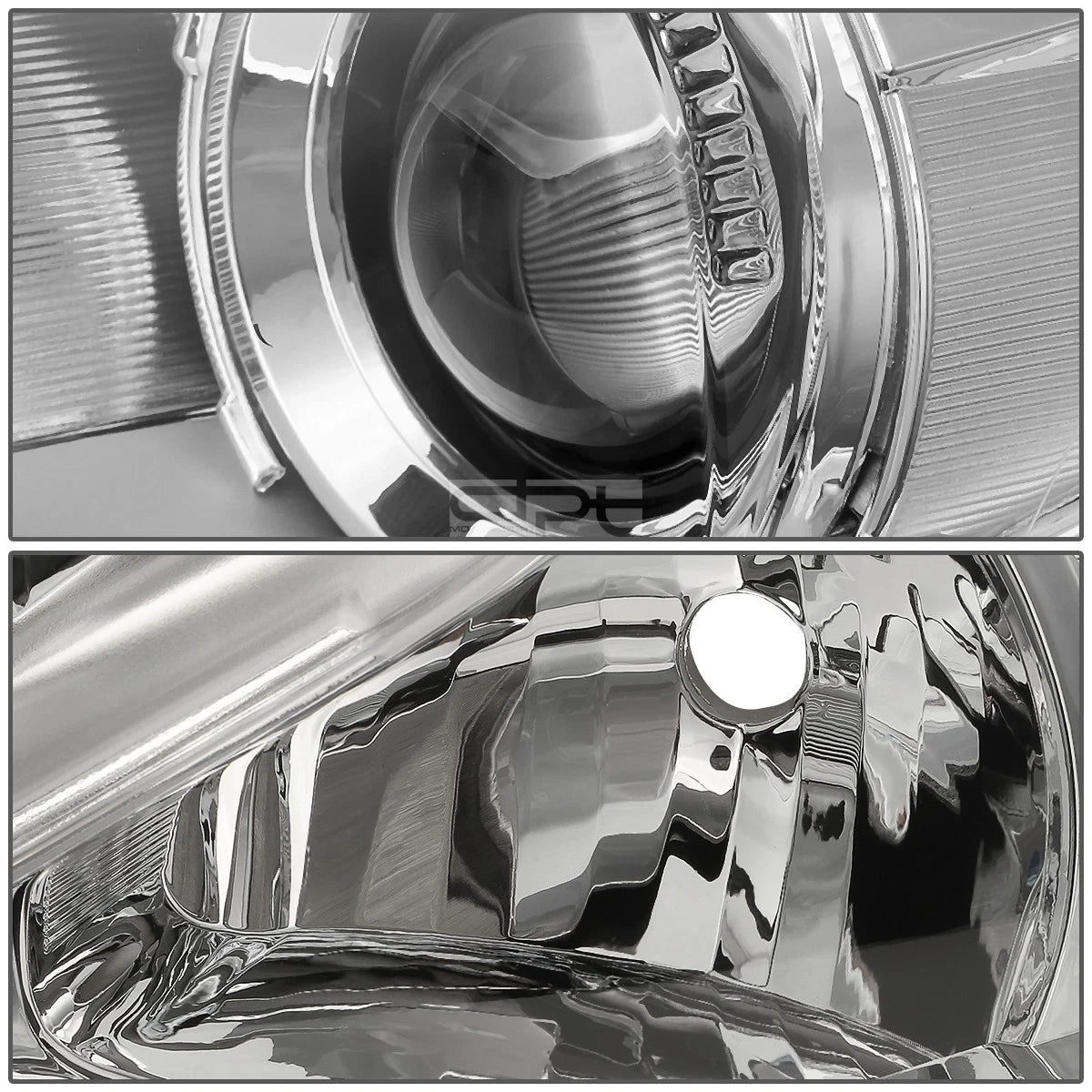 Pair of Chrome Amber Signal Projector Headlights for Mazda 3 (2014–2016)