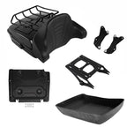 Black Chopped Trunk Backrest Rack for Harley Touring (2014–2026)