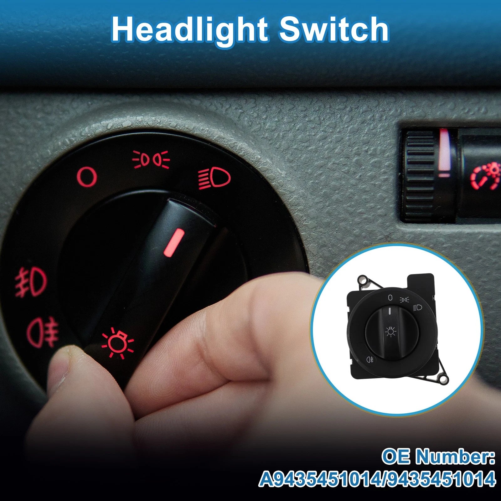 Headlight Switch for Mercedes-Benz Actros (2001–2013) No.A9435451014