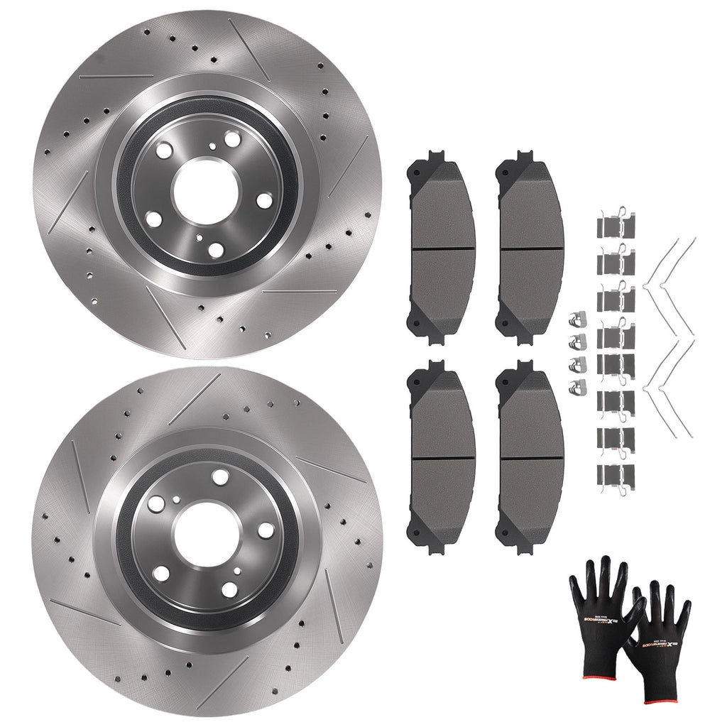 Front Brake Rotors and Pads Kit for Lexus NX300h (2015–2021) RX350 (2010–2015) D1324