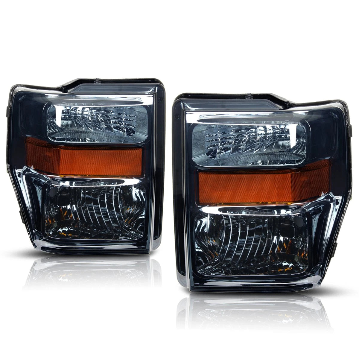 Smoked Housing Headlight Amber Corner Lamps for Ford F250/F350 Super Duty (2008–2010)