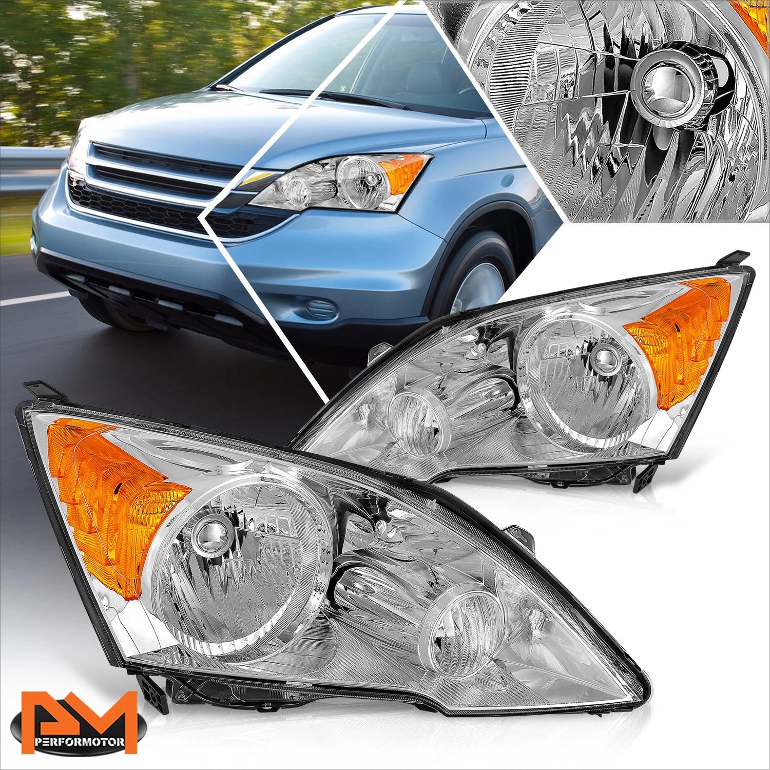 Factory Style Chrome Corner Headlights for Honda CR-V (2007–2011)