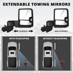 Chrome Tow Mirrors for Chevy Silverado 1500 LTD (2019–2025) w/ Blind Spot Monitoring
