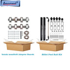 92MM Black Billet Fuel Rails Kit for LS Cathedral Port Cylinder Head (N/A)