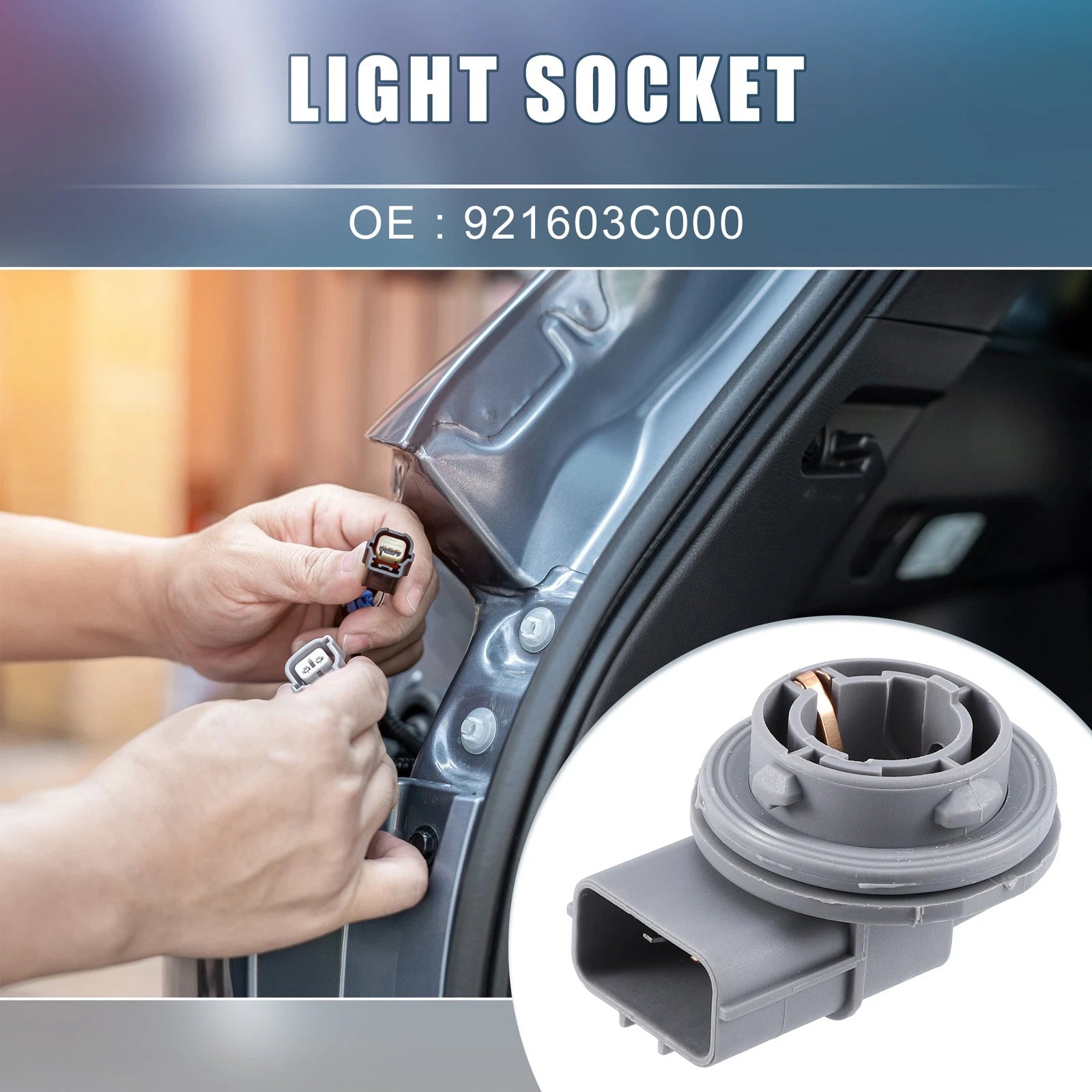 2X Headlight Bulb Holder Socket 921603C000 for Hyundai Accent (2006–2011)