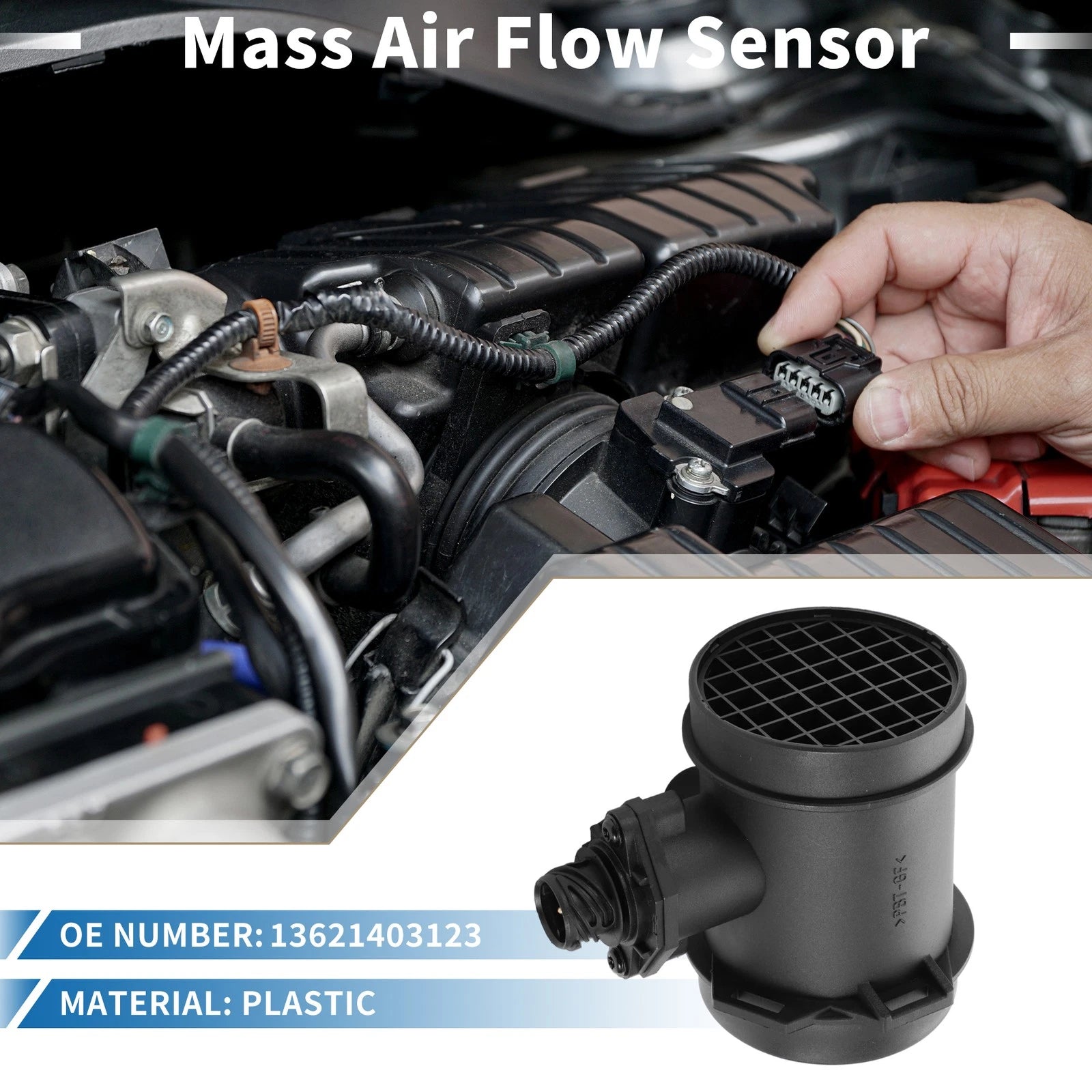MAF Mass Air Flow Sensor No. 13621403123 for BMW 740i 740il (1993–1998)