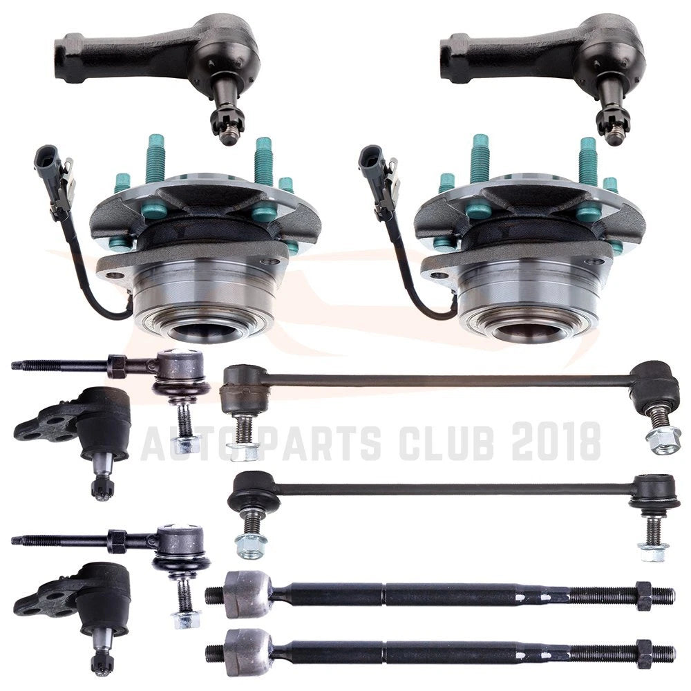 Set of 12 Front Wheel Bearings & Hub with Tie Rod End for Vue Equinox (2002–2006)
