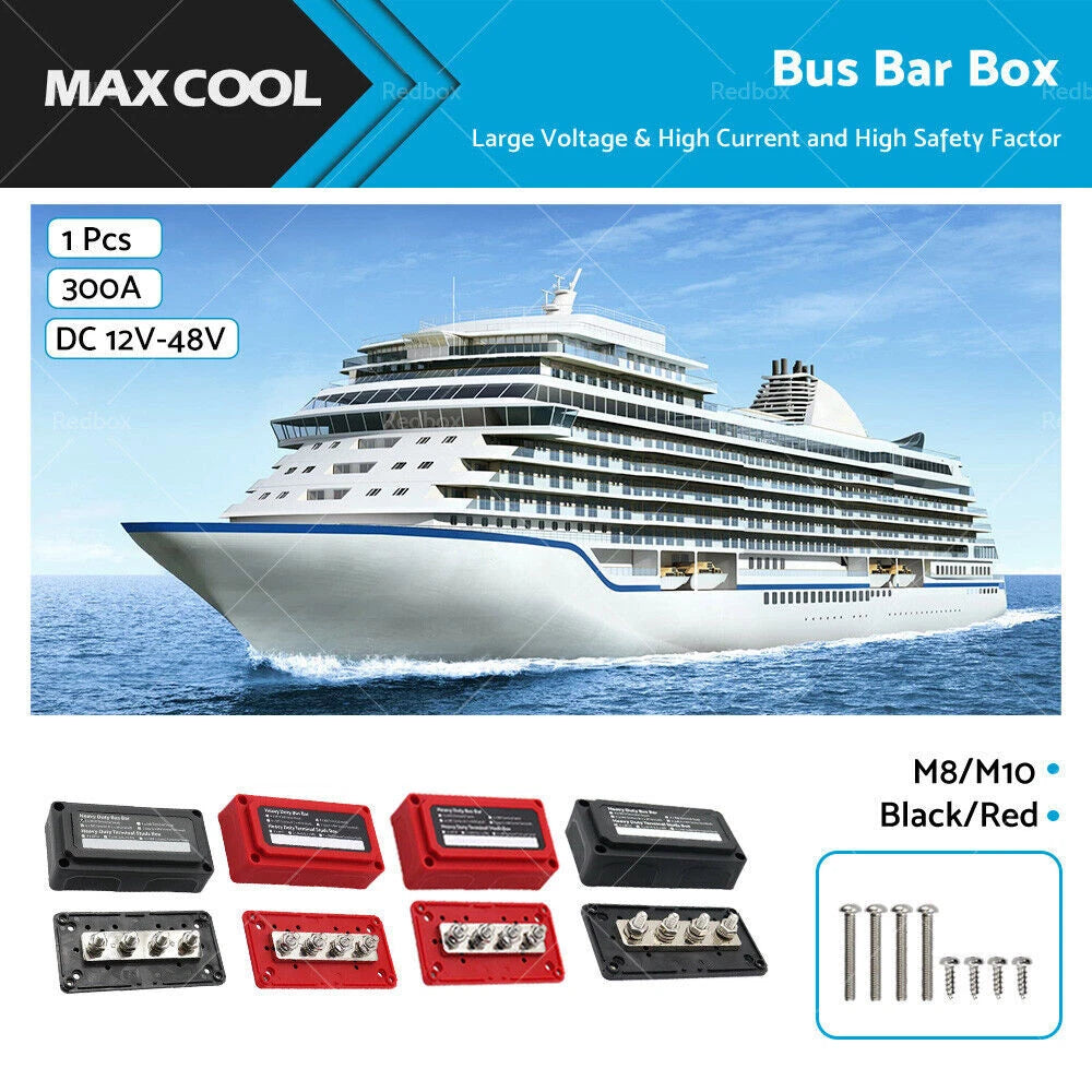 M8 M10 300A DC12V-48V Power Distribution Box Terminal Block for Bus Bar