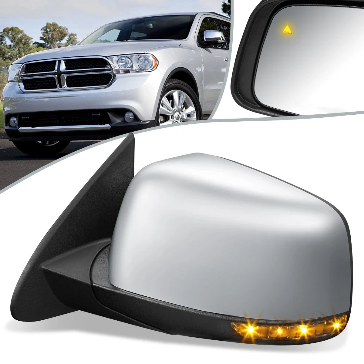 Driver Side Door Mirror for Dodge Durango (2011–2021) CH1320420, Heated, Powered