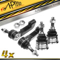 Set of 4 Front Lower Ball Joints & Tie Rods for Jeep Liberty (2002–2004)