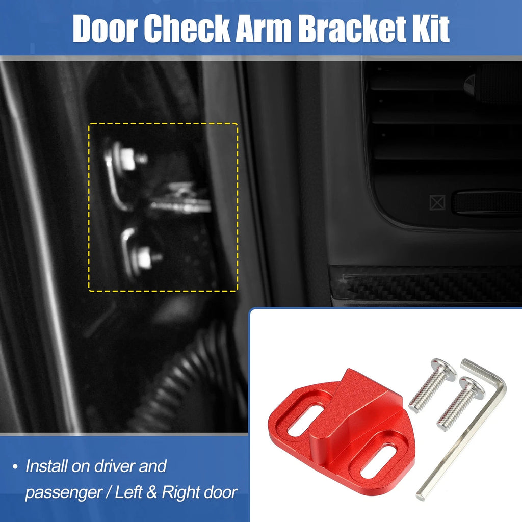 Set of 1 Door Check Bracket Kit for Toyota FJ Cruiser (2007–2014) Aluminum Red