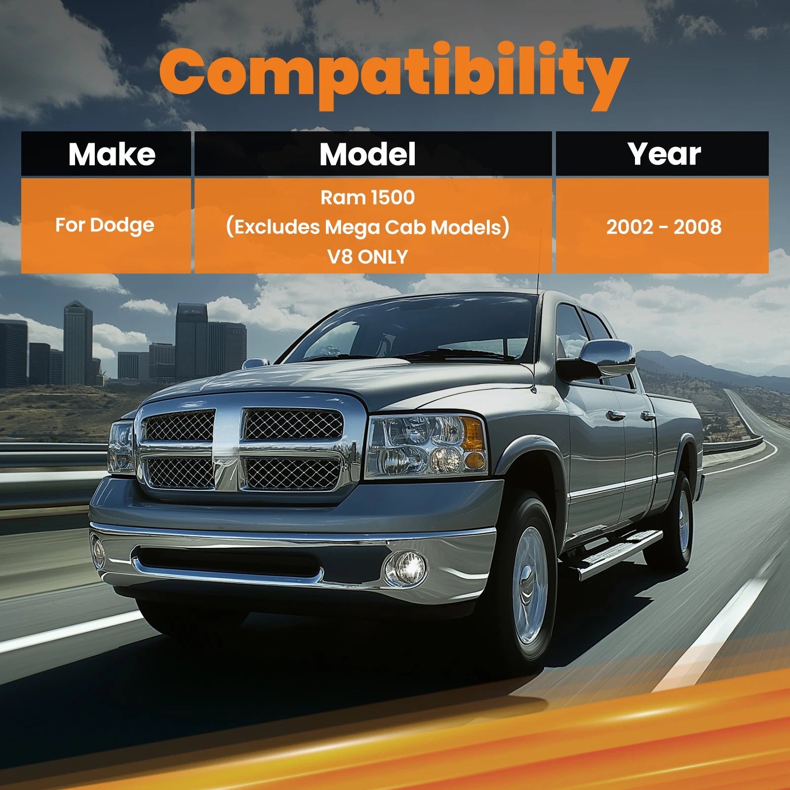3" Front 6" Rear Lowering Kit for Dodge Ram 1500 (2002-2008)